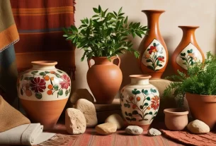 Formas integrar Arte Tradicional e Elementos Naturais na Decoração