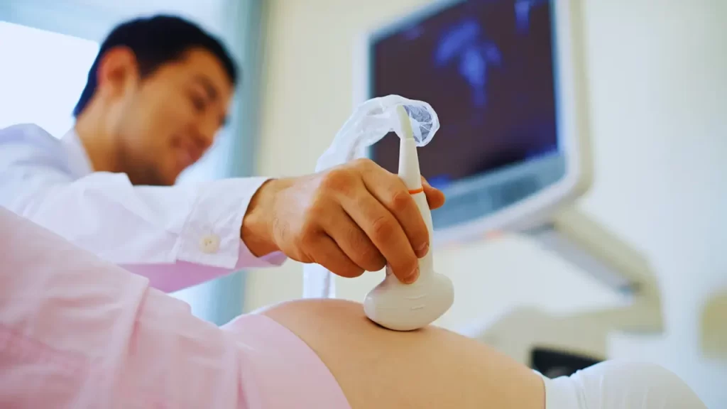 Representação médica — ultrassom ou exame pré-natal.