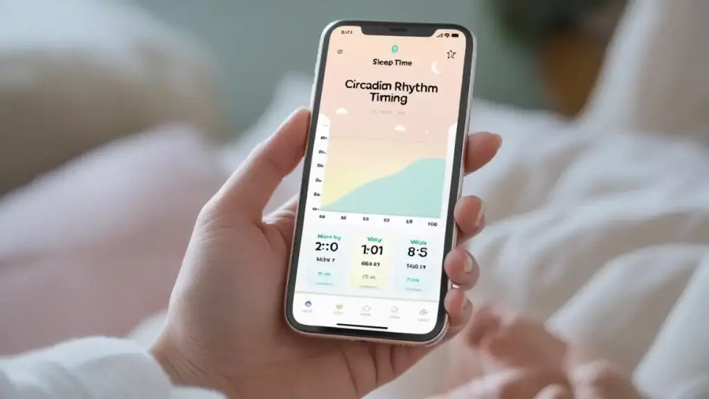 Interface de aplicativo mostrando horário recomendado de exposição à luz.