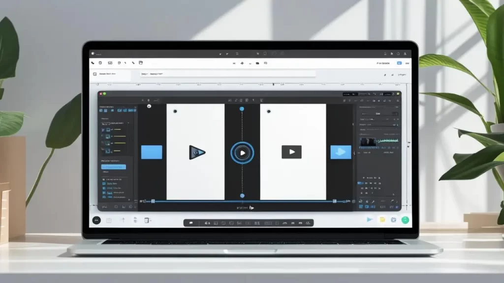 Ferramenta de edição com inteligência artificial simplificando cortes de vídeo.