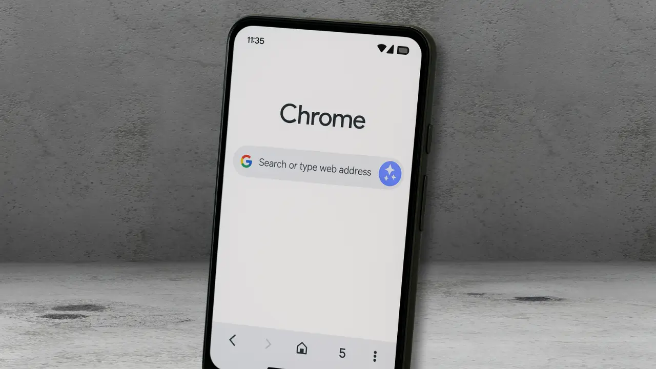 Nova Barra de Pesquisa com IA no Chrome para Android 2025