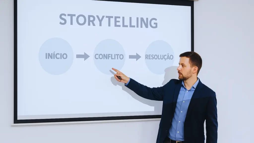 Apresentação com storytelling como ferramenta para engajamento profissional