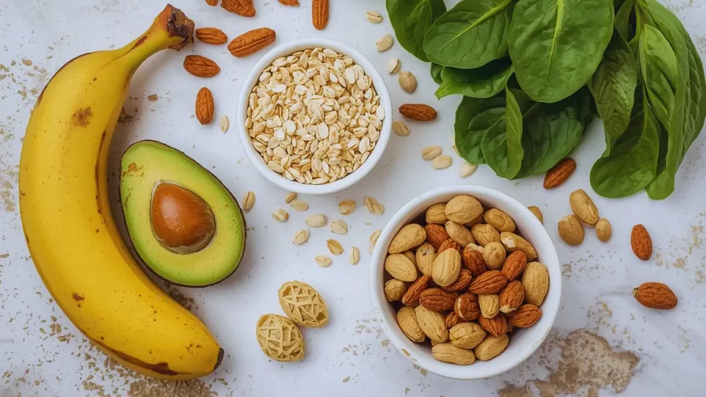 Alimentos naturais ricos em magnésio e inositol.