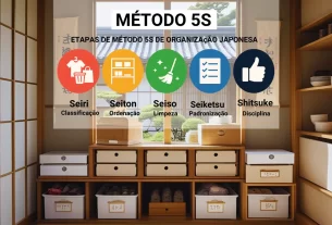 nfográfico com os 5 passos do Método 5S de organização japonesa.