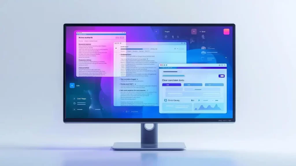 Interface do ChatGPT Atlas navegador mostrando janelas de IA analisando conteúdo da web