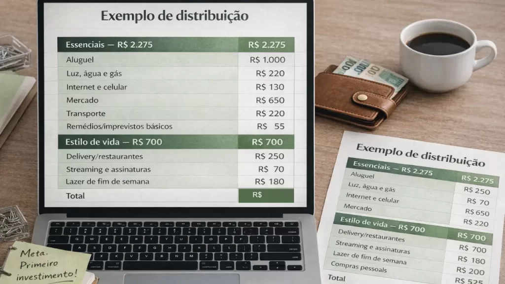 Planilha de orçamento mensal simples