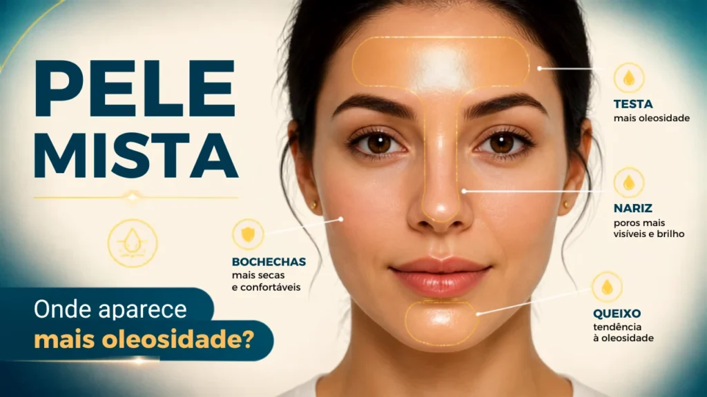 Características da pele mista.
